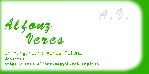 alfonz veres business card